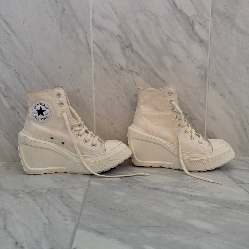Converse Women's Cream High-Top Wedge Sneakers